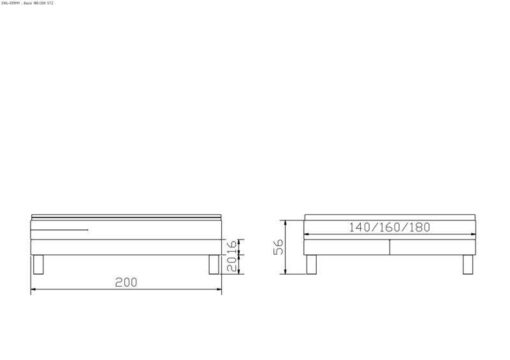 Lit boxspring Isoba Hasena 140x200 cm Blanc / Brun_5