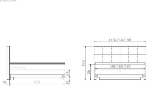 Lit boxspring Boston Hasena 140x200 cm Blanc / Brun_5