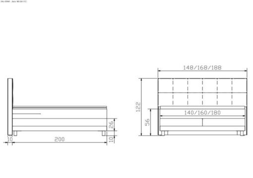 Lit boxspring Bella Hasena 140x200 cm Beige / Brun_5