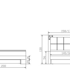 Lit boxspring incl. espace de rangement Nevada Hasena 140x200 cm Blanc / Brun_5