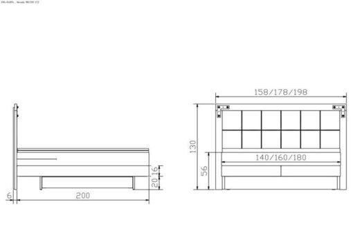 Lit boxspring incl. espace de rangement Nevada Hasena 140x200 cm Blanc / Brun_5