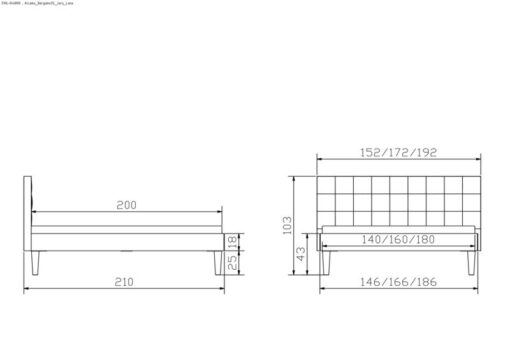 Lit Alcamo Hasena Chêne bois massif 323-Kul white 140x200 cm Blanc / Brun_5