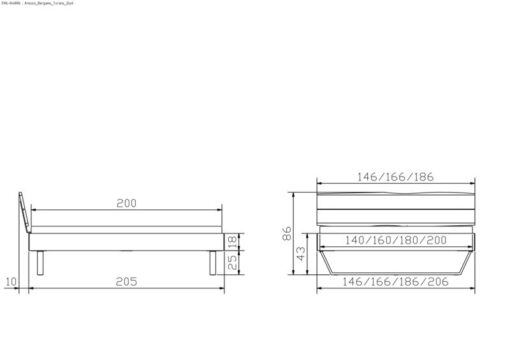 Lit Arezzo Hasena Noyer massif 140x200 cm Anthracite / Brun_5