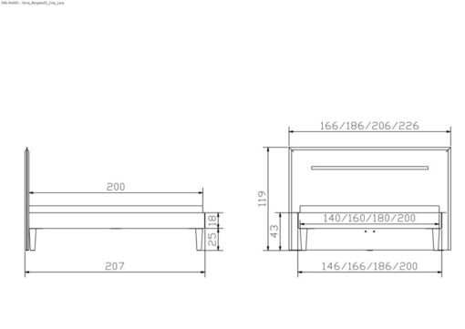 Lit Ostia Hasena Noyer massif 641-Ritorno anthracit 200x200 cm Anthracite / Brun_5