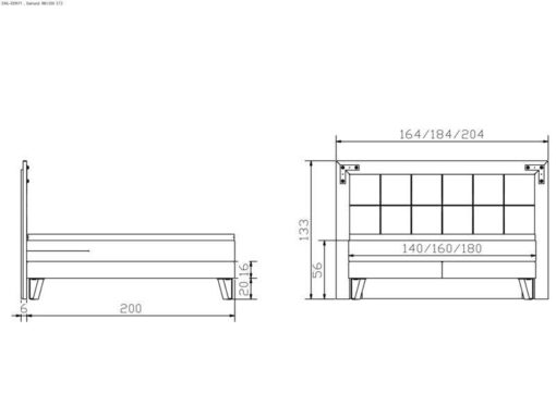 Lit boxspring Oakland Hasena 140x200 cm Gris / Blanc / Brun_5