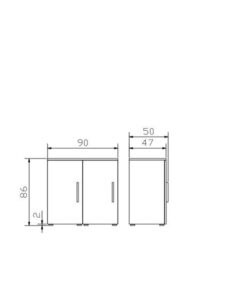  Commode Portina Hasena Blanc / Brun