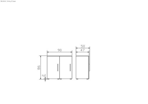 Commode Portina Hasena Blanc / Brun