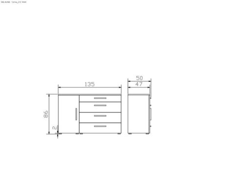 Commode Totrino Hasena Blanc / Brun