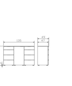  Commode Incentro Hasena Blanc / Anthracite