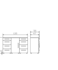  Commode Incentro Hasena Blanc / Brun