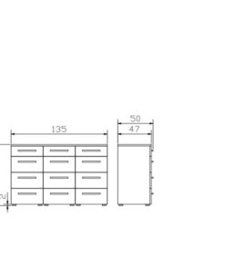  Commode Trequatri Hasena Blanc / Brun