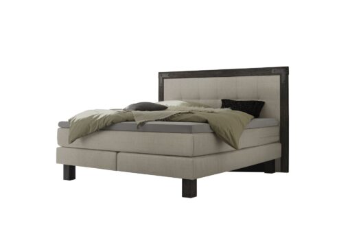 Lit boxspring Memphis Hasena 140 Beige / Gris