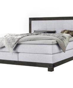 Lit boxspring Chicago Hasena 160x200 cm Blanc / Gris