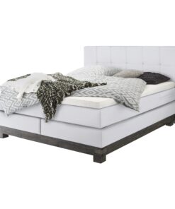 Lit boxspring Boston Hasena 140x200 cm Blanc / Gris