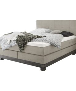 Lit boxspring Boston Hasena 140x200 cm Beige / Gris