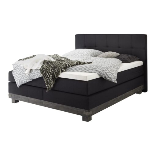 Lit boxspring Boston Hasena 160x200 cm Anthracite / Gris