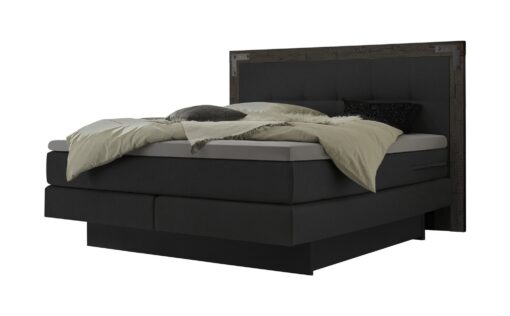 Lit boxspring incl. espace de rangement Nevada Hasena 140x200 cm Anthracite / Gris