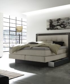 Lit boxspring incl. espace de rangement Nevada Hasena 140x200 cm Beige / Gris_1