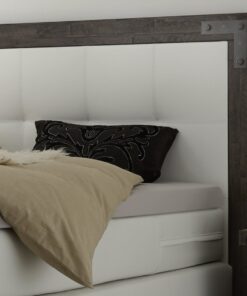 Lit boxspring Memphis Hasena 160x200 cm Blanc / Gris_2