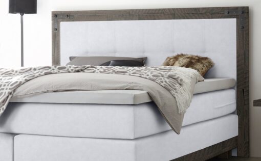 Lit boxspring Chicago Hasena 160x200 cm Blanc / Gris_2