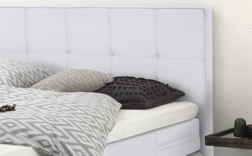 Lit boxspring Boston Hasena 140x200 cm Blanc / Gris_2