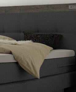 Lit boxspring incl. espace de rangement Nevada Hasena 140x200 cm Anthracite / Gris_2