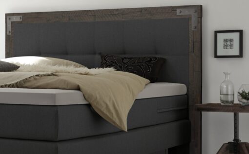 Lit boxspring incl. espace de rangement Nevada Hasena 140x200 cm Anthracite / Gris_2