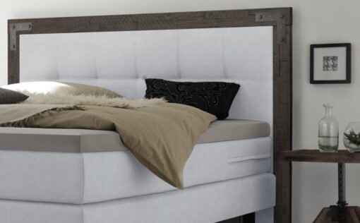 Lit boxspring incl. espace de rangement Nevada Hasena 160x200 cm Blanc / Gris_2