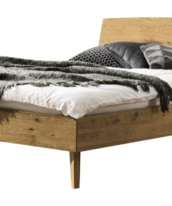 Lit Sambuco Hasena Chêne bois massif 140x200 cm Brun