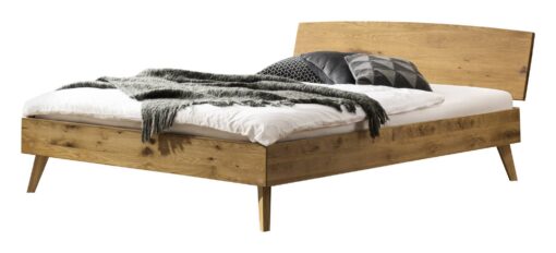 Lit Sambuco Hasena Chêne bois massif 160x200 cm Brun