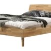 Lit Sambuco Hasena Hêtre coeur rouge bois massif 100x200 cm Brun