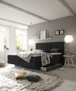 Lit boxspring incl. espace de rangement Miami Hasena 180x200 cm Anthracite_1