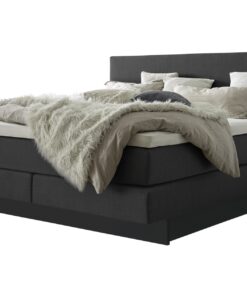 Lit boxspring incl. espace de rangement Denver Hasena 140x200 cm Anthracite