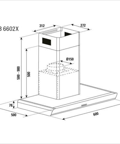 Hotte de ventilation BHB6602X BRANDT