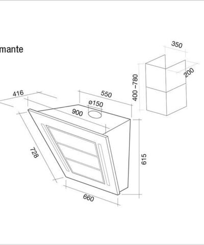 Hotte de ventilation DIAMANTE 90 FALMEC