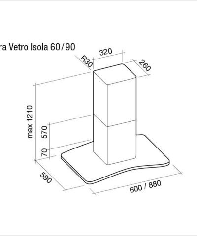 Hotte de ventilation ASTRA VETRO ISOLA 90 FALMEC