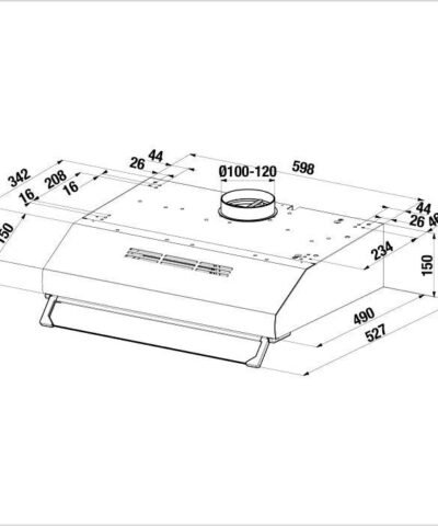 Hotte de ventilation en métal FA 1560 W FORS