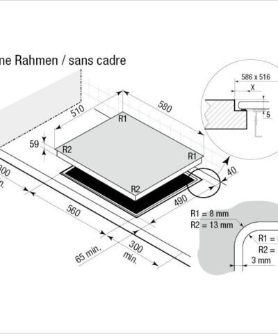 BRANDT Plan de cuisson induction 58 cm BPI6427B