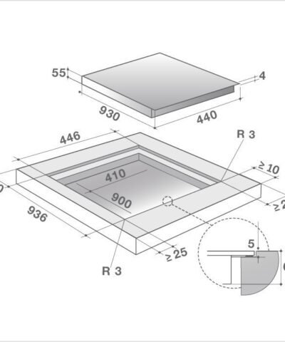 DE DIETRICH Plan de cuisson induction 90 cm DPI7768X