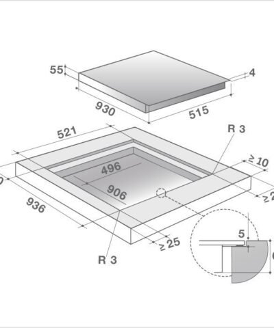 DE DIETRICH Plan de cuisson induction 90 cm DPI7969XS