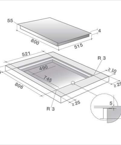 DE DIETRICH Plan de cuisson induction 80 cm DPI7878X