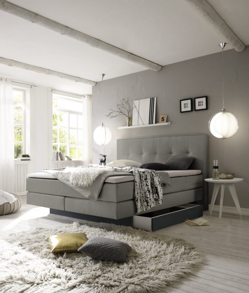 Boxspring bett inkl. stauraum Miami Hasena 160x200 cm Grau / Anthrazit - Bild 2