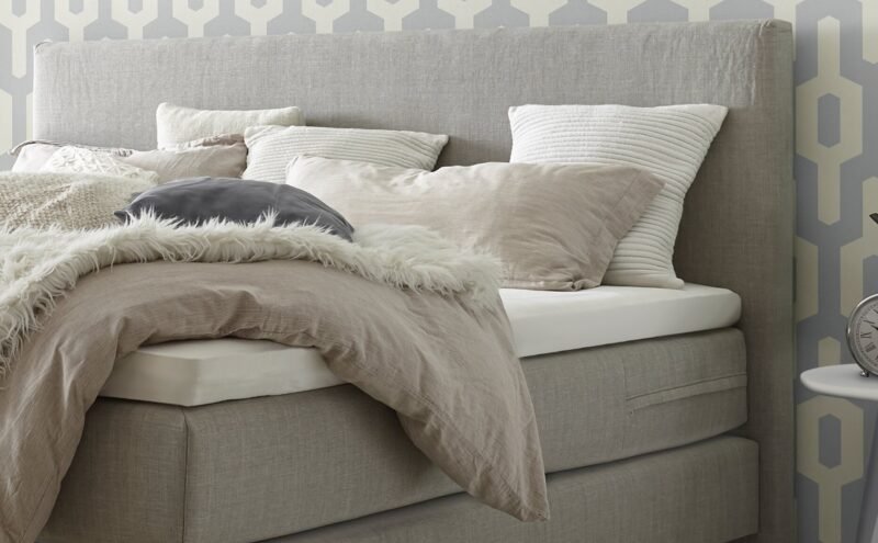 Lit boxspring incl. espace de rangement Denver Hasena 180x200 cm Gris / Anthracite – Image 3