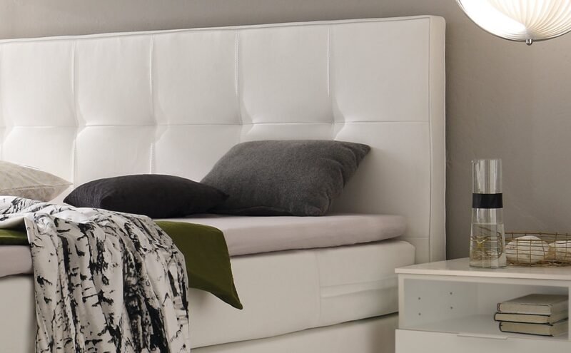 Lit boxspring Fleur Hasena 160x200 cm Gris/Argenté / Blanc – Image 2