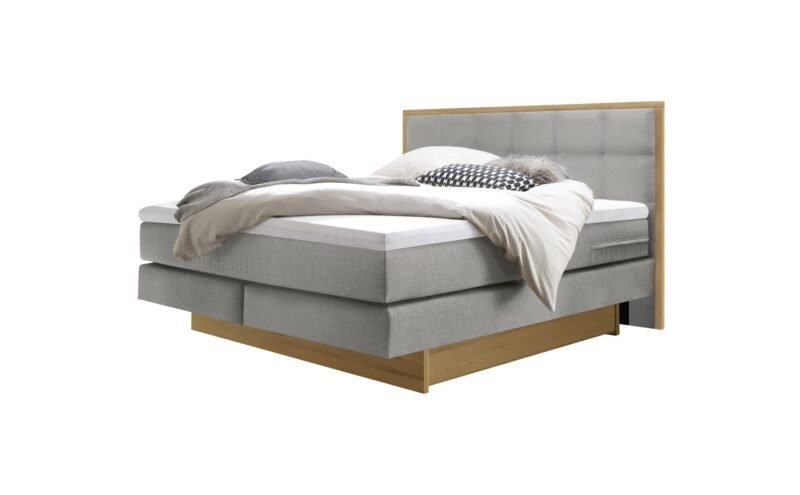 Lit boxspring incl. espace de rangement Ottawa Hasena 140x200 cm Gris / Brun