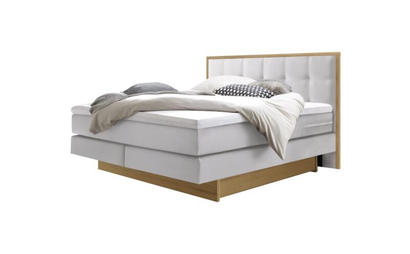 Lit boxspring incl. espace de rangement Ottawa Hasena 180x200 cm Blanc / Brun