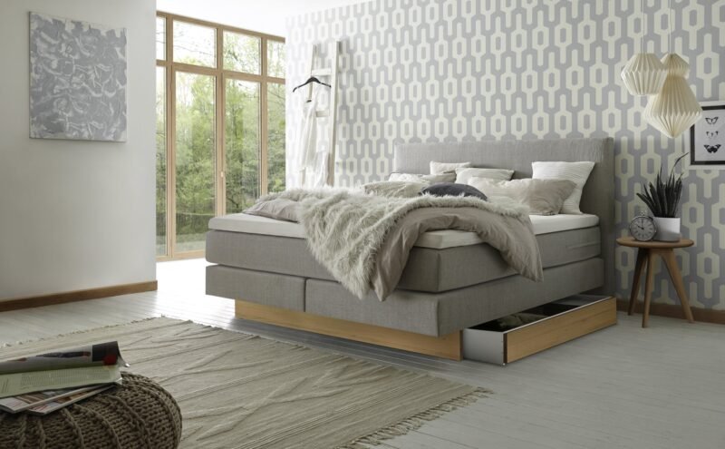 Boxspring bett inkl. stauraum Denver Hasena 180x200 cm Grau / Braun - Bild 2