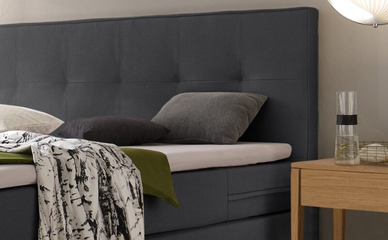 Lit boxspring Lodge Hasena 180x200 cm Anthracite / Brun – Image 2