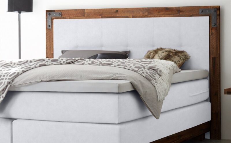 Boxspring bett Chicago Hasena 180x200 cm, Weiß / Braun - Bild 2