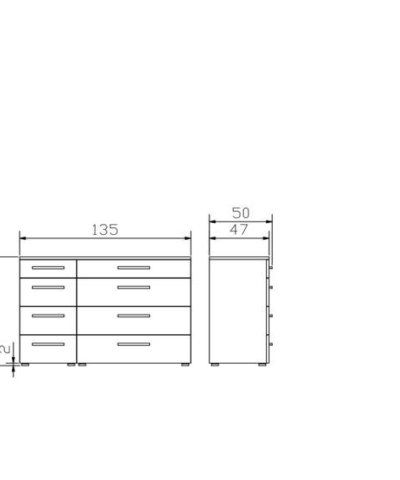 Commode Cassino Hasena Blanc / Brun